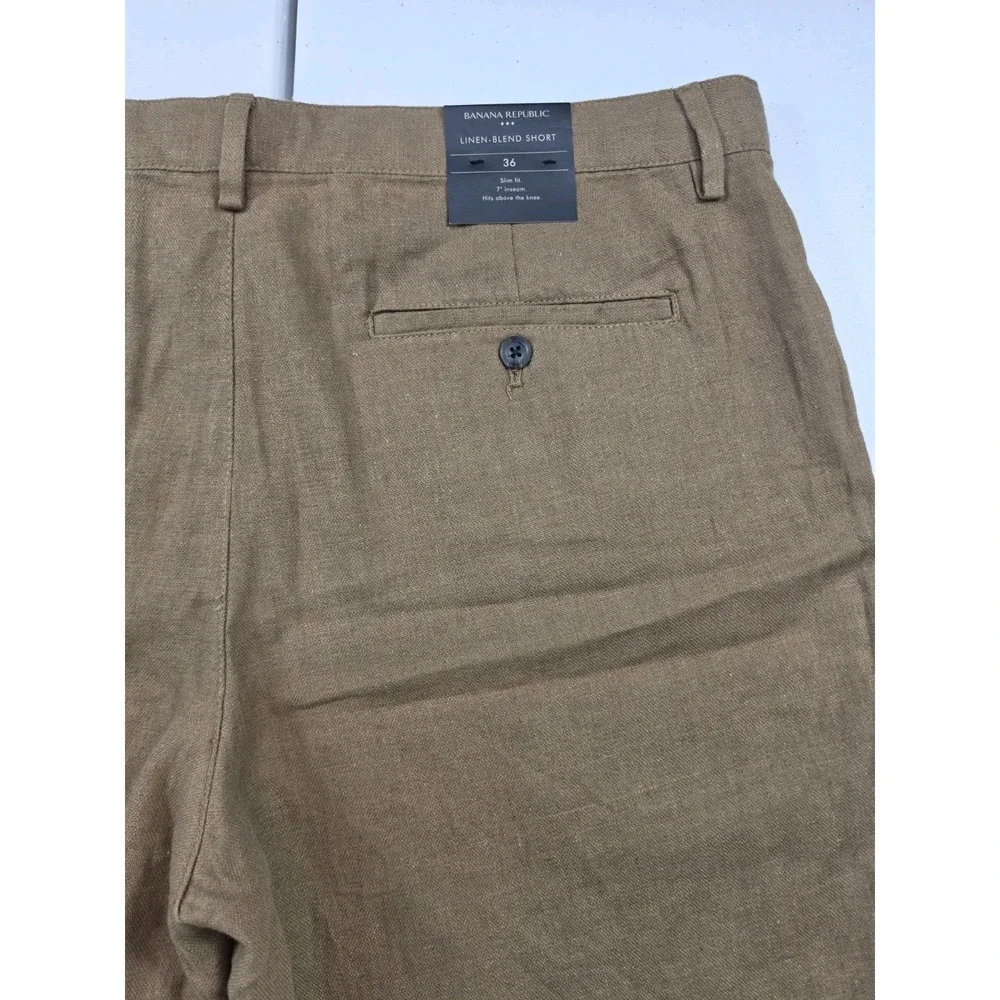 NWT Banana Republic Linen Blend Chino Shorts Mens Size 36 7
